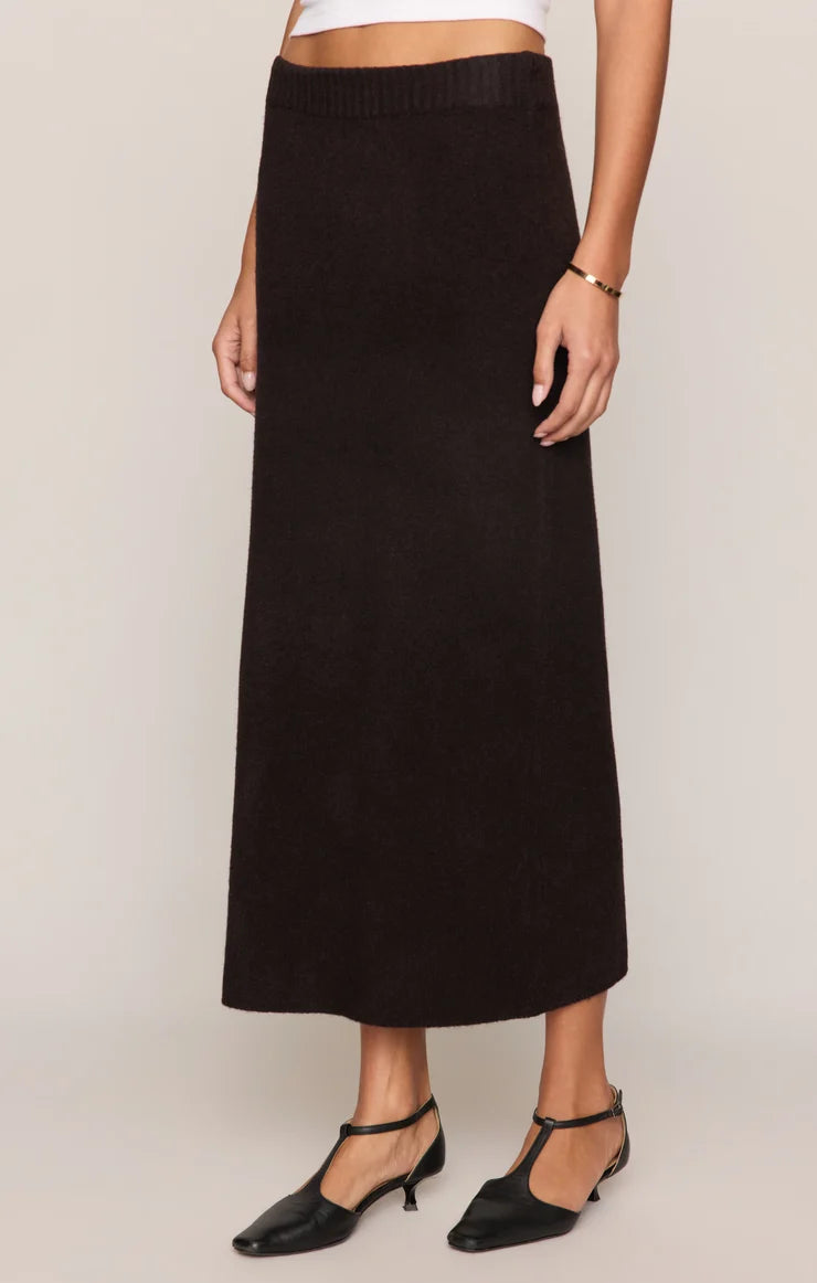 Cozy Moment Sweater Midi Skirt in Dark Roast