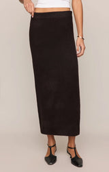 Cozy Moment Sweater Midi Skirt in Dark Roast
