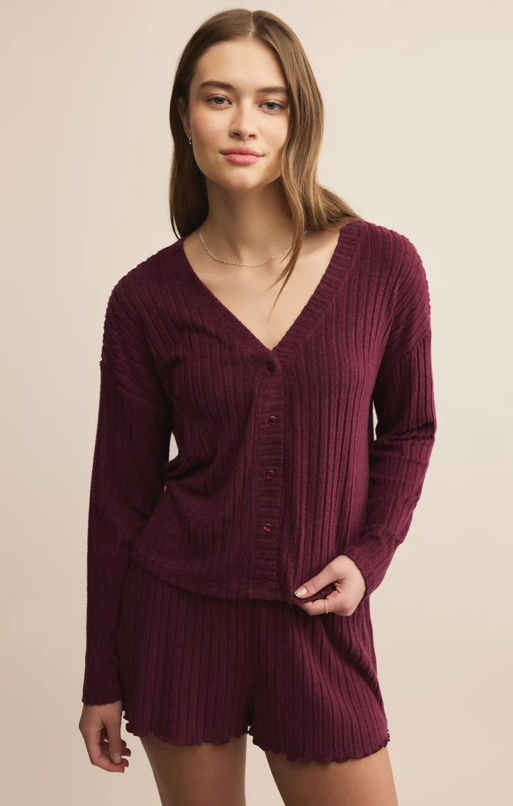 MARA SILKY RIB CARDIGAN
