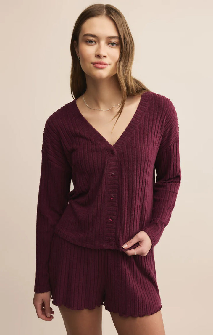 MARA SILKY RIB CARDIGAN