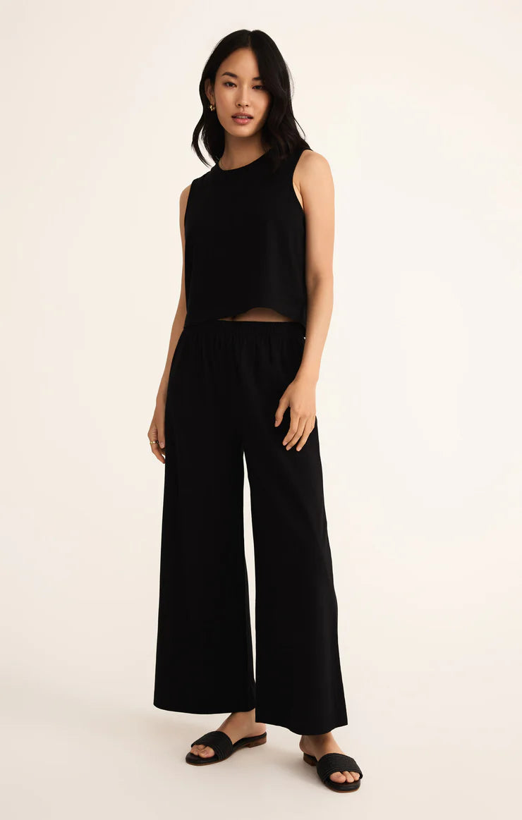 SLOANE COTTON JERSEY TANK IN TRUE BLACK
