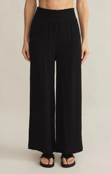 Z SUPPLY CASSIDY FULL LENGTH GAUZE PANT IN BLACK