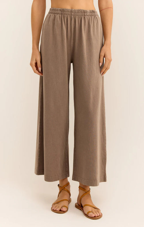 Z SUPPLY SCOUT COTTON JERSEY PANT IN ICED COFFEE