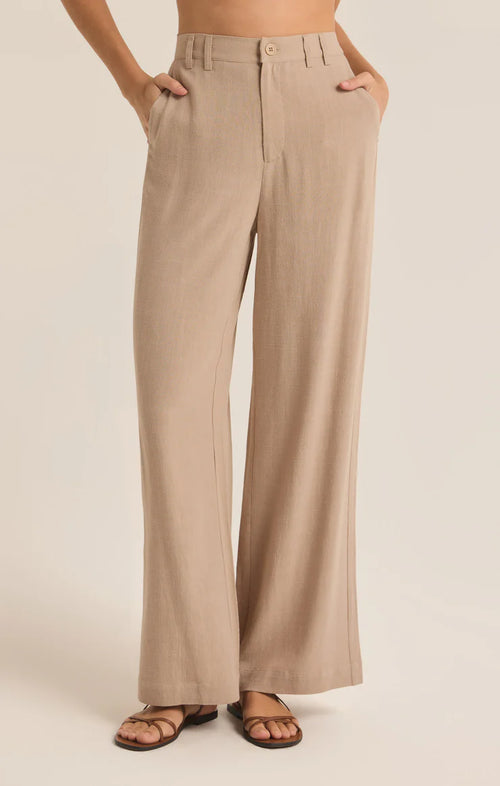Z SUPPLY MICAH LINEN PANT IN PUTTY