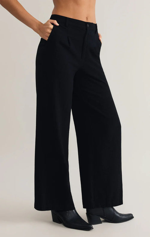 Z SUPPLY VISTA LINEN PANT IN BLACK