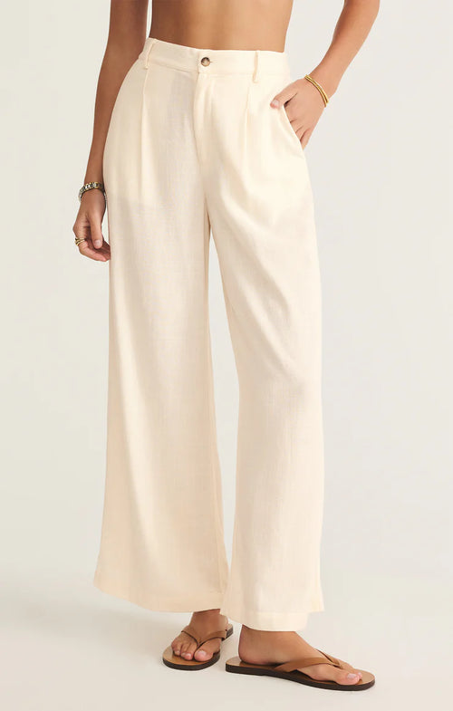Z SUPPLY VISTA LINEN PANT IN SEA SALT