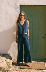 SOLACE V-NECK JERSEY DENIM TANK