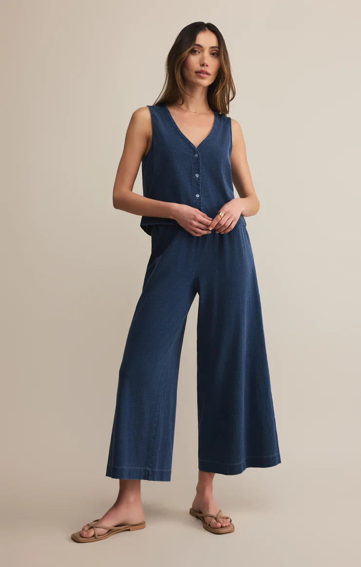 SOLACE V-NECK JERSEY DENIM TANK