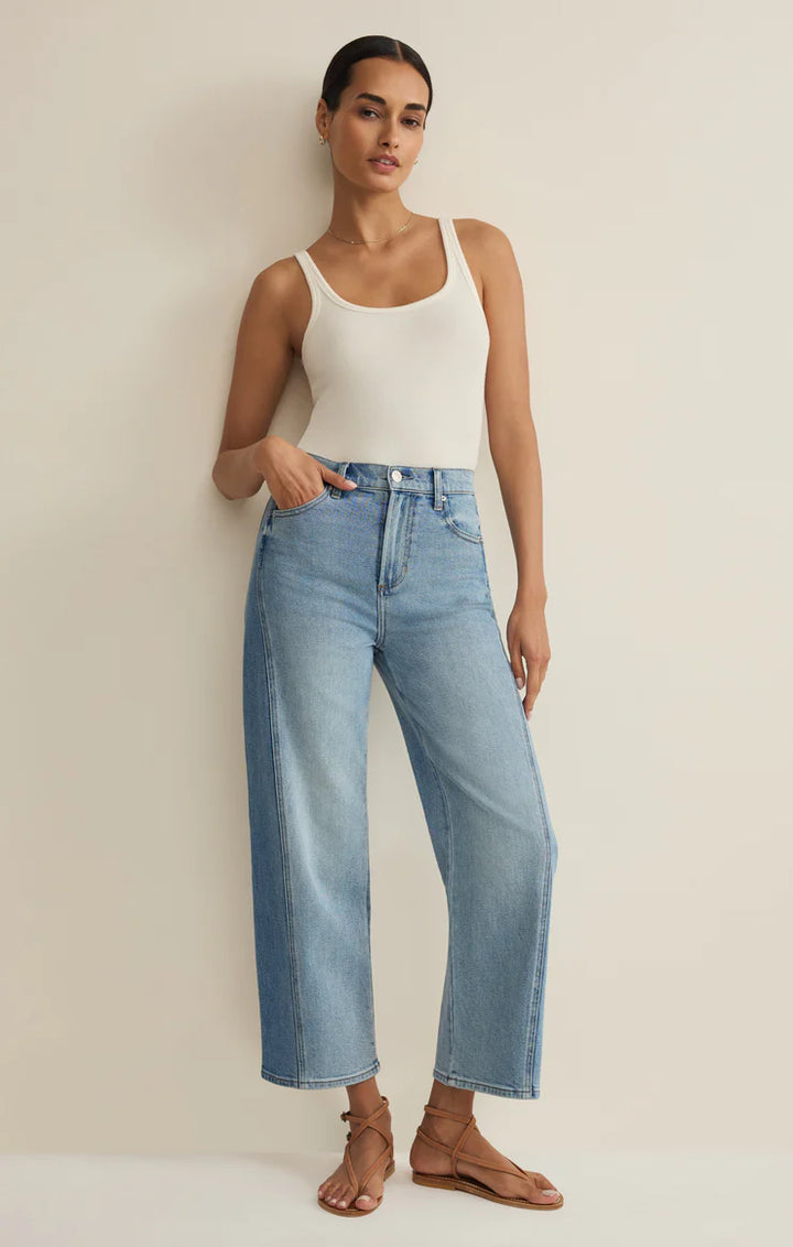 LUNA STRETCH DENIM CROP PANT