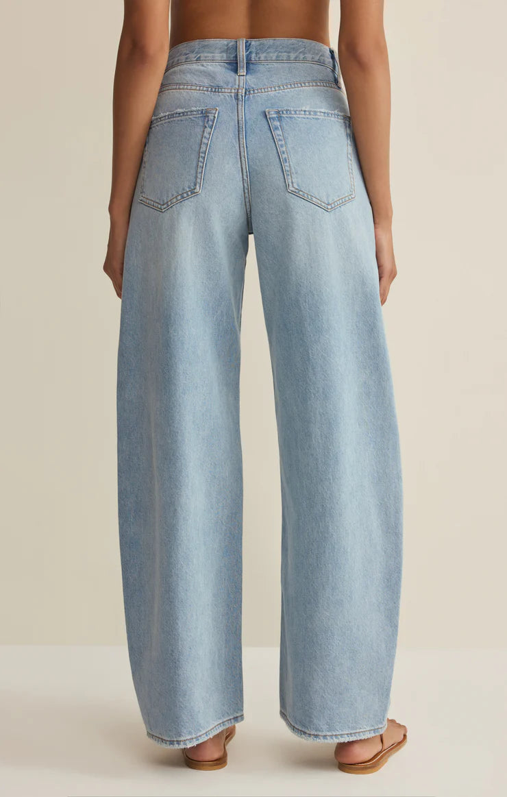 REMI HIGH RISE DENIM BOWED PANT