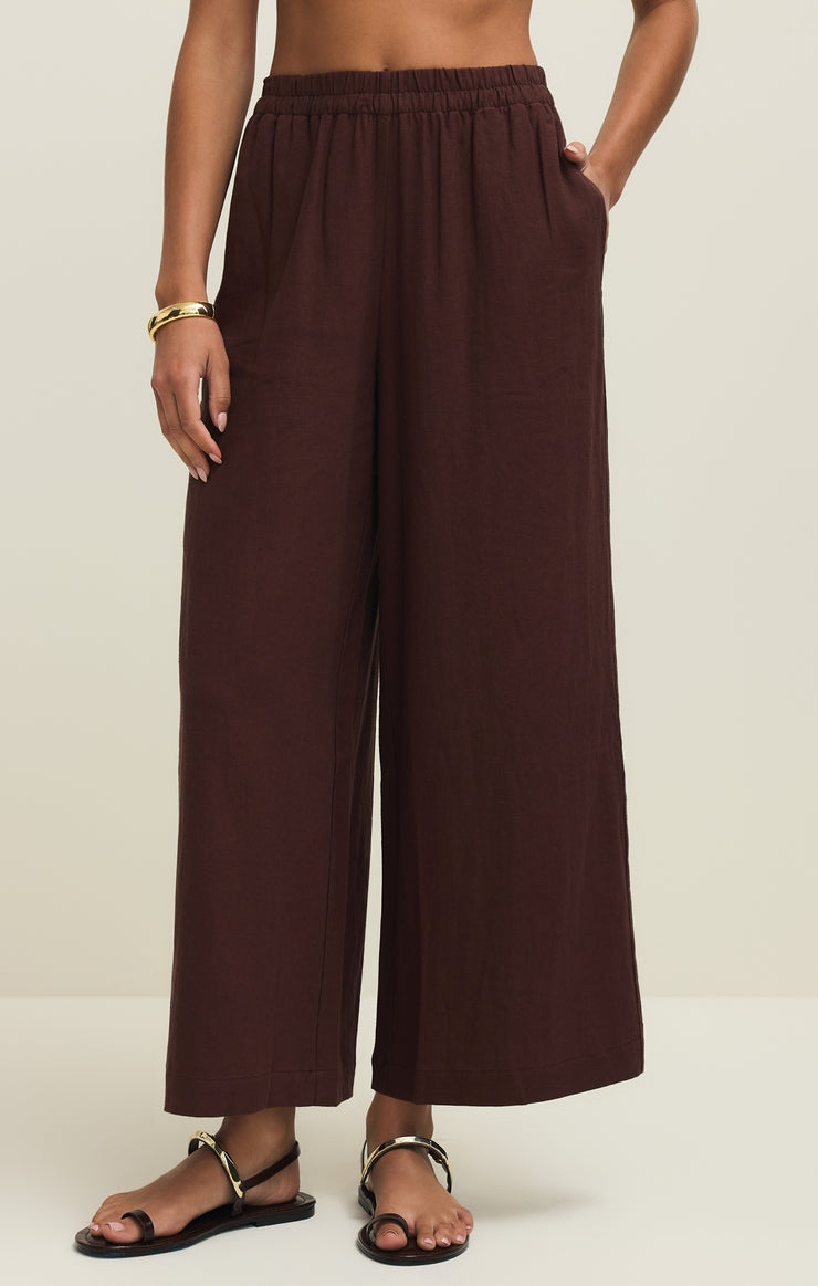 SCOUT LINEN PANT IN CHOCOLATE CHERRY