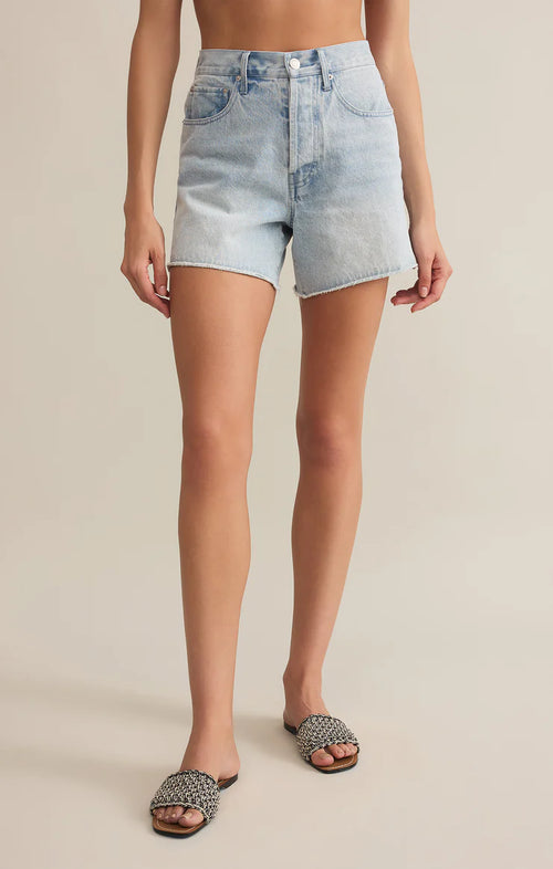 Z SUPPLY EVERYDAY HI RISE DENIM SHORT IN FADED INDIGO