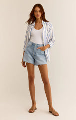 Z SUPPLY EVERYDAY HI-RISE DENIM SHORT IN SUN BLEACHED INDIGO