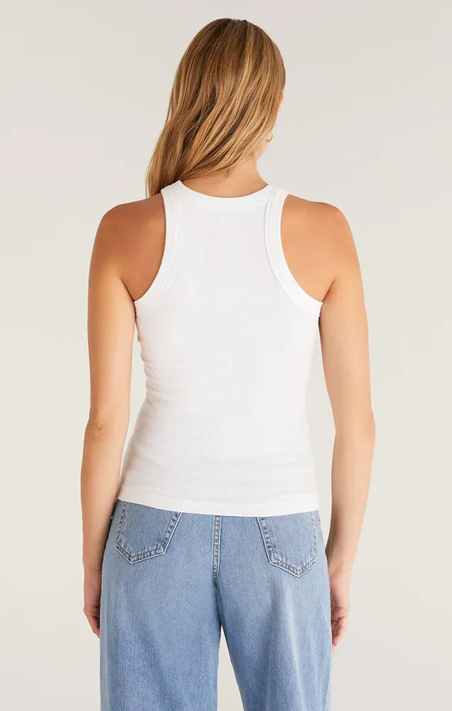 Z SUPPLY LILY RIB TANK IN WHITE