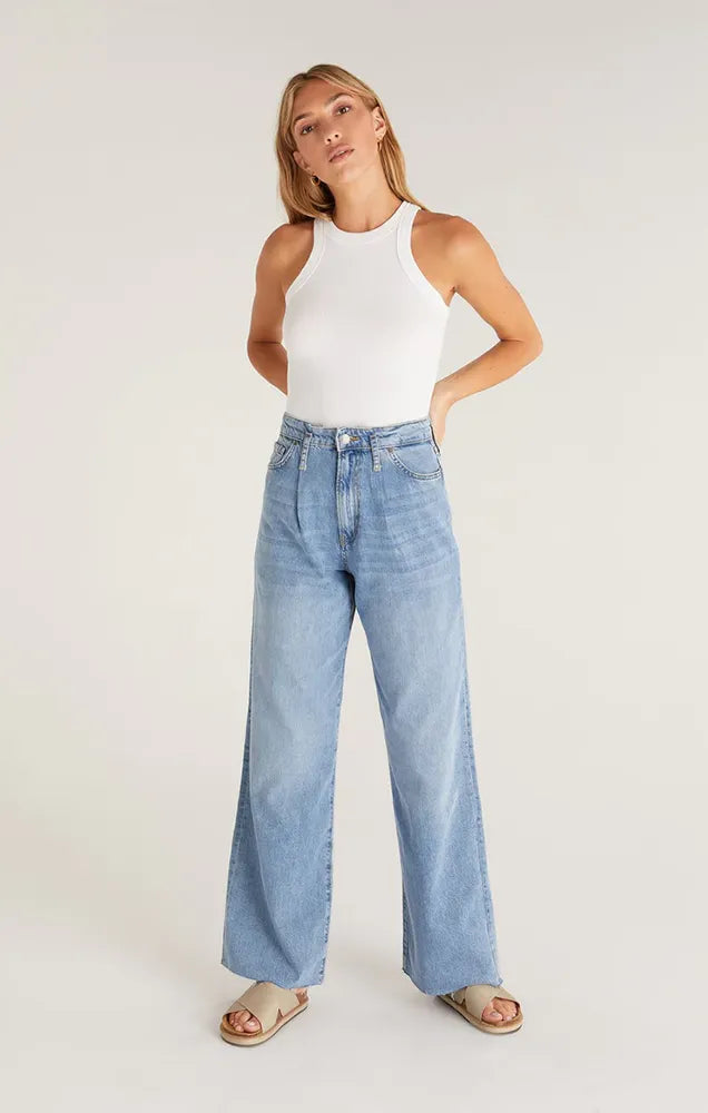 Z SUPPLY LILY RIB TANK IN WHITE