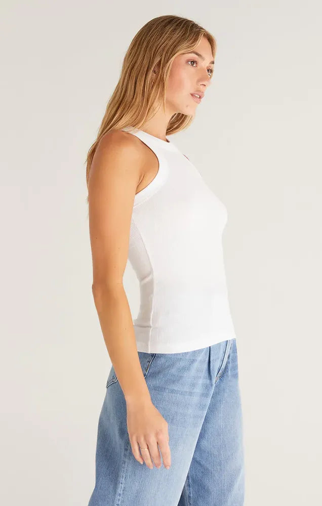 Z SUPPLY LILY RIB TANK IN WHITE