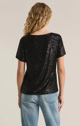 MARBELLA V-NECK SEQUIN TOP