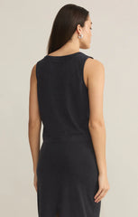 Z SUPPLY SLOANE V-NECK TOP IN BLACK
