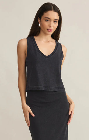 Z SUPPLY SWAY TEXTURED SLUB CROPPED TEE IN PARCHMENT