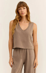 Z SUPPLY SLOANE V-NECK TANK IN ICED COFFEE