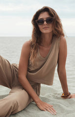 Z SUPPLY SLOANE V-NECK TANK IN ICED COFFEE