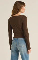 Z SUPPLY MADELINE RIB LONG SLEEVE TOP