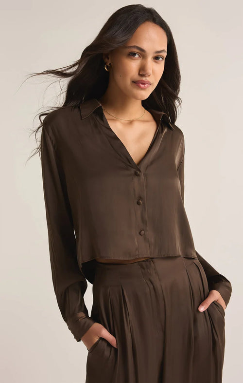 Z SUPPLY SANTE TOP IN DARK CHOCOLATE