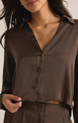 Z SUPPLY SANTE TOP IN DARK CHOCOLATE