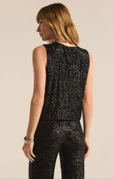 SLOANE SEQUIN TOP IN BLACK