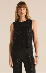 SLOANE SEQUIN TOP IN BLACK