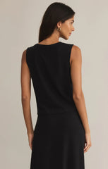 Z SUPPLY SLOANE TEXTURED SLUB TOP IN BLACK