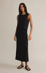 Z SUPPLY SLOANE TEXTURED SLUB TOP IN BLACK