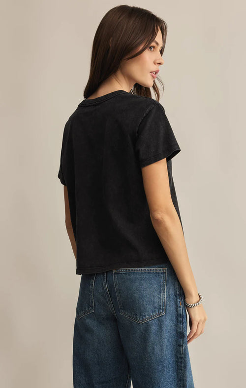 Z SUPPLY GO TO WASHED TEE IN BLACK