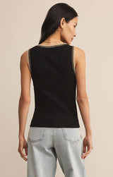 SOCIAL WHIPSTITCH TANK IN BLACK
