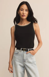 SOCIAL WHIPSTITCH TANK IN BLACK