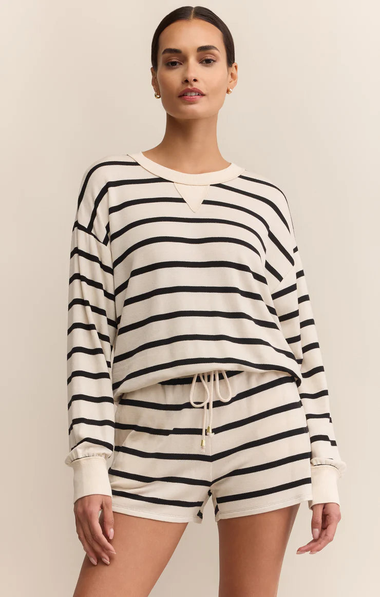 STAND OUT STRIPED MODAL SWEATSHIRT