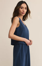 SOLACE V-NECK JERSEY DENIM TANK