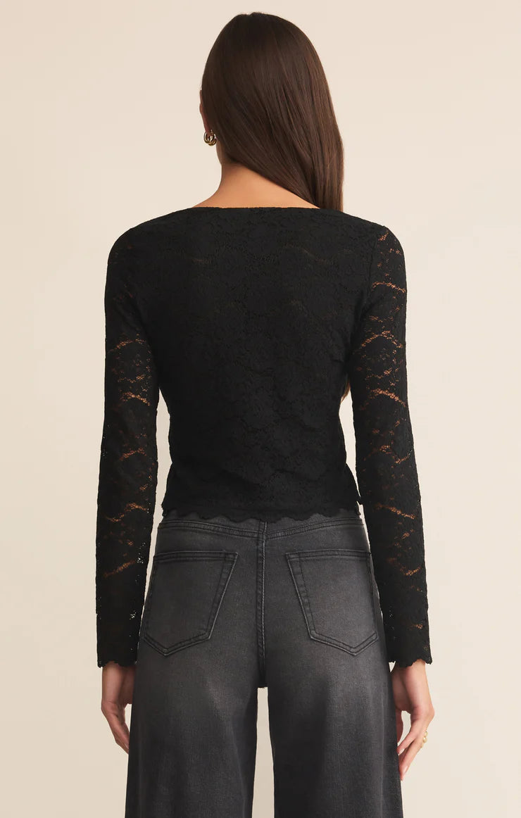 AURORA LACE TOP IN BLACK