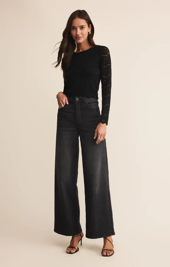 AURORA LACE TOP IN BLACK