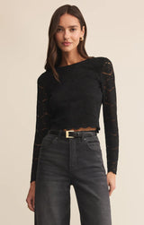 AURORA LACE TOP IN BLACK