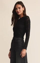AURORA LACE TOP IN BLACK