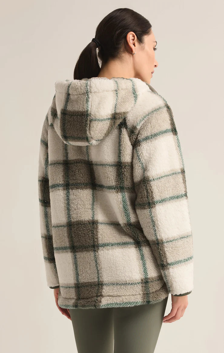 CROSS COUNTRY PLAID SHERPA JACKET