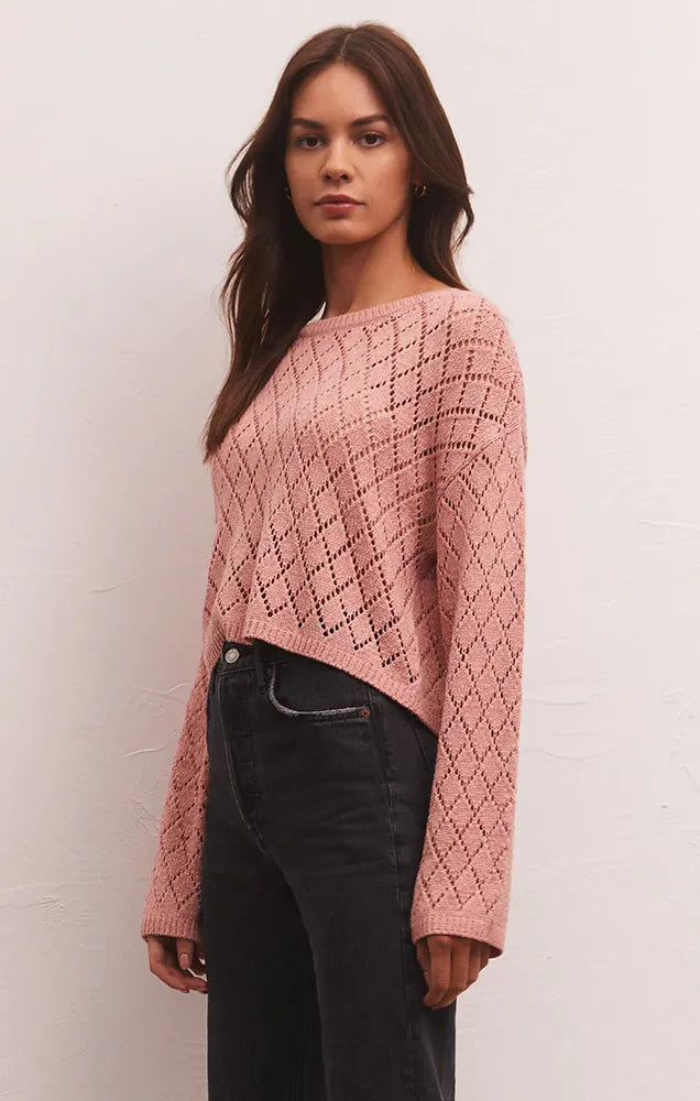 Z SUPPLY MAKENNA CROPPED SWEATER IN CHAMPAGNE