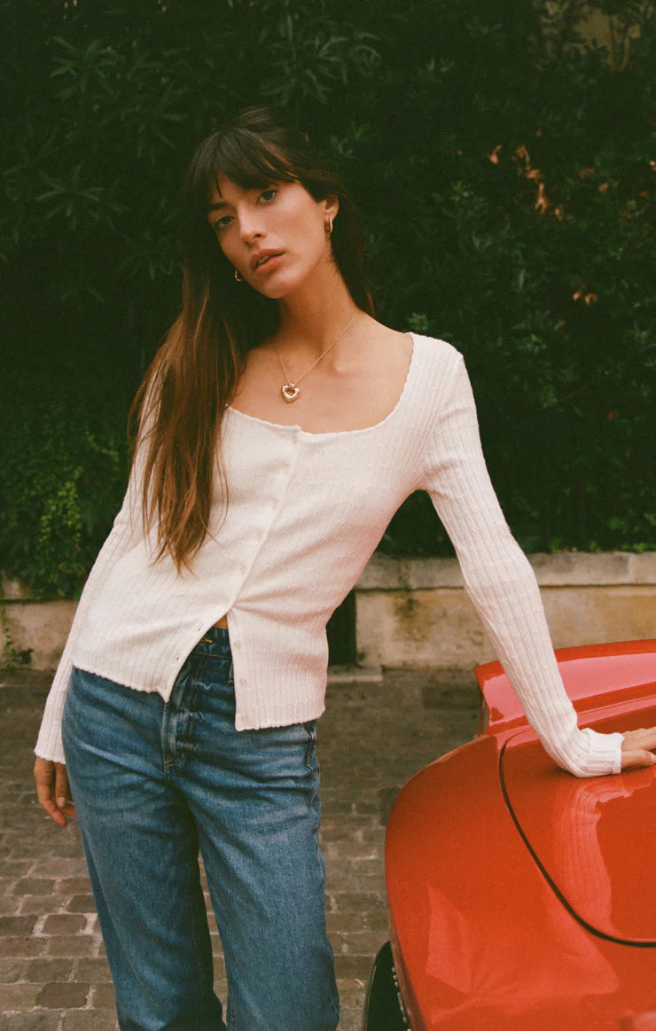 Z SUPPLY EMELIE BUTTON UP SWEATER