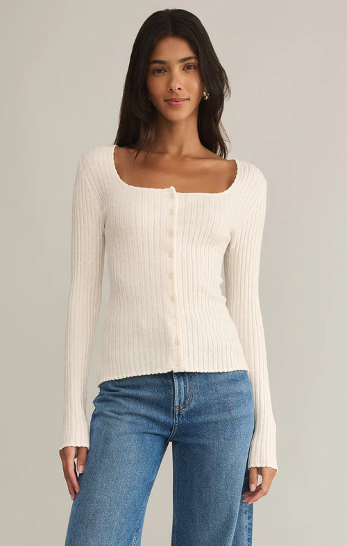 Z SUPPLY EMELIE BUTTON UP SWEATER