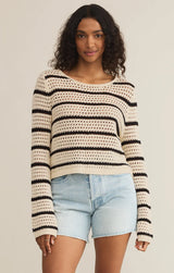 Z SUPPLY KIT STRIPE CROCHET SWEATER