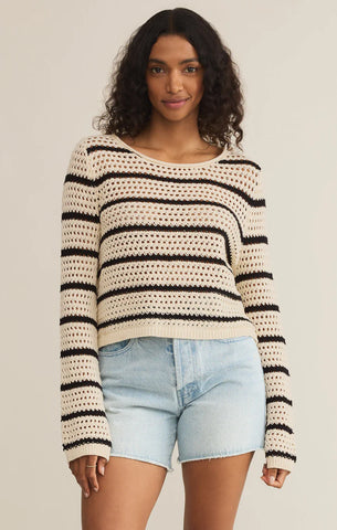 Z SUPPLY SWAY TEXTURED SLUB CROPPED TEE IN PARCHMENT