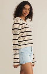 Z SUPPLY KIT STRIPE CROCHET SWEATER