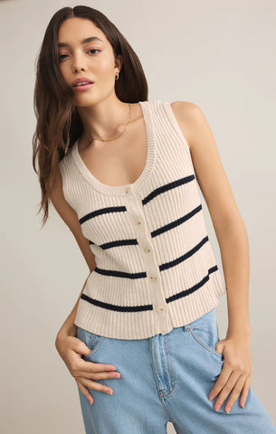Z SUPPLY SWAY TEXTURED SLUB CROPPED TEE IN PARCHMENT