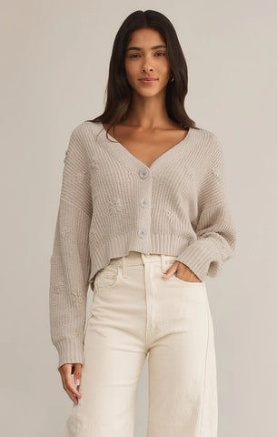 Z SUPPLY SWAY TEXTURED SLUB CROPPED TEE IN PARCHMENT